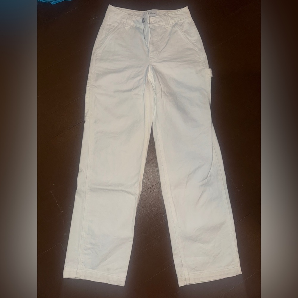Aritzia TNA White Carpenter Cargo Pants
